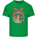 Funny Christmas Cats Bauble Kids T-Shirt Childrens Irish Green