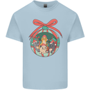 Funny Christmas Cats Bauble Kids T-Shirt Childrens Light Blue