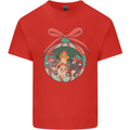 Funny Christmas Cats Bauble Kids T-Shirt Childrens Red