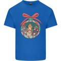 Funny Christmas Cats Bauble Kids T-Shirt Childrens Royal Blue