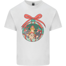 Funny Christmas Cats Bauble Kids T-Shirt Childrens White