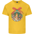 Funny Christmas Cats Bauble Kids T-Shirt Childrens Yellow