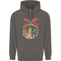 Funny Christmas Cats Bauble Mens 80% Cotton Hoodie Charcoal