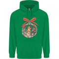 Funny Christmas Cats Bauble Mens 80% Cotton Hoodie Irish Green
