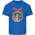 Funny Christmas Cats Bauble Mens Cotton T-Shirt Tee Top Royal Blue
