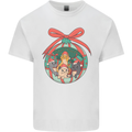Funny Christmas Cats Bauble Mens Cotton T-Shirt Tee Top White