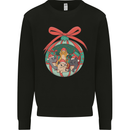 Funny Christmas Cats Bauble Mens Sweatshirt Jumper Black
