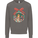 Funny Christmas Cats Bauble Mens Sweatshirt Jumper Charcoal