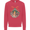 Funny Christmas Cats Bauble Mens Sweatshirt Jumper Heliconia