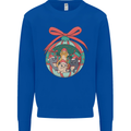 Funny Christmas Cats Bauble Mens Sweatshirt Jumper Royal Blue