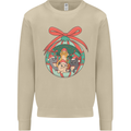 Funny Christmas Cats Bauble Mens Sweatshirt Jumper Sand