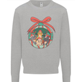 Funny Christmas Cats Bauble Mens Sweatshirt Jumper Sports Grey