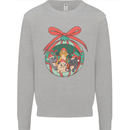 Funny Christmas Cats Bauble Mens Sweatshirt Jumper Sports Grey