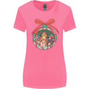 Funny Christmas Cats Bauble Womens Wider Cut T-Shirt Azalea