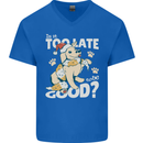 Funny Christmas Dog Too Late to Be Good Mens V-Neck Cotton T-Shirt Royal Blue