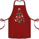 Funny Christmas Guitar Tree Rock Music Cotton Apron 100% Organic Maroon