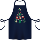 Funny Christmas Guitar Tree Rock Music Cotton Apron 100% Organic Navy Blue