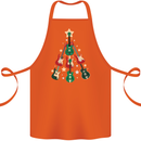 Funny Christmas Guitar Tree Rock Music Cotton Apron 100% Organic Orange