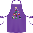 Funny Christmas Guitar Tree Rock Music Cotton Apron 100% Organic Purple