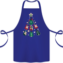 Funny Christmas Guitar Tree Rock Music Cotton Apron 100% Organic Royal Blue