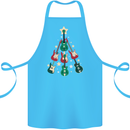 Funny Christmas Guitar Tree Rock Music Cotton Apron 100% Organic Turquoise