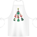 Funny Christmas Guitar Tree Rock Music Cotton Apron 100% Organic White