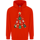 Funny Christmas Guitar Tree Rock Music Mens 80% Cotton Hoodie Bright Red