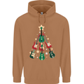 Funny Christmas Guitar Tree Rock Music Mens 80% Cotton Hoodie Caramel Latte