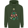 Funny Christmas Guitar Tree Rock Music Mens 80% Cotton Hoodie Forest Green