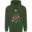 Funny Christmas Guitar Tree Rock Music Mens 80% Cotton Hoodie Forest Green
