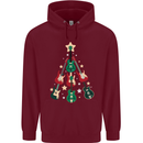 Funny Christmas Guitar Tree Rock Music Mens 80% Cotton Hoodie Maroon