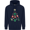 Funny Christmas Guitar Tree Rock Music Mens 80% Cotton Hoodie Navy Blue