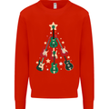 Funny Christmas Guitar Tree Rock Music Mens Sweatshirt Jumper Bright Red