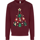 Funny Christmas Guitar Tree Rock Music Mens Sweatshirt Jumper Maroon