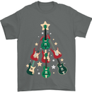 Funny Christmas Guitar Tree Rock Music Mens T-Shirt Cotton Gildan Charcoal