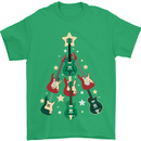 Funny Christmas Guitar Tree Rock Music Mens T-Shirt Cotton Gildan Irish Green