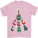 Funny Christmas Guitar Tree Rock Music Mens T-Shirt Cotton Gildan Light Pink