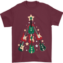 Funny Christmas Guitar Tree Rock Music Mens T-Shirt Cotton Gildan Maroon