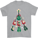 Funny Christmas Guitar Tree Rock Music Mens T-Shirt Cotton Gildan Sports Grey