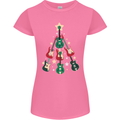 Funny Christmas Guitar Tree Rock Music Womens Petite Cut T-Shirt Azalea