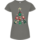Funny Christmas Guitar Tree Rock Music Womens Petite Cut T-Shirt Charcoal