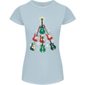 Funny Christmas Guitar Tree Rock Music Womens Petite Cut T-Shirt Light Blue