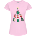 Funny Christmas Guitar Tree Rock Music Womens Petite Cut T-Shirt Light Pink