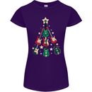 Funny Christmas Guitar Tree Rock Music Womens Petite Cut T-Shirt Purple
