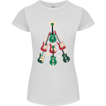 Funny Christmas Guitar Tree Rock Music Womens Petite Cut T-Shirt White