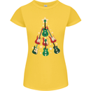 Funny Christmas Guitar Tree Rock Music Womens Petite Cut T-Shirt Yellow