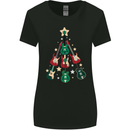 Funny Christmas Guitar Tree Rock Music Womens Wider Cut T-Shirt Black
