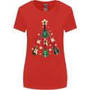Funny Christmas Guitar Tree Rock Music Womens Wider Cut T-Shirt Red