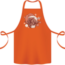 Funny Christmas Highland Cow Santa Hat Cotton Apron 100% Organic Orange