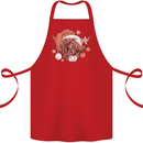 Funny Christmas Highland Cow Santa Hat Cotton Apron 100% Organic Red